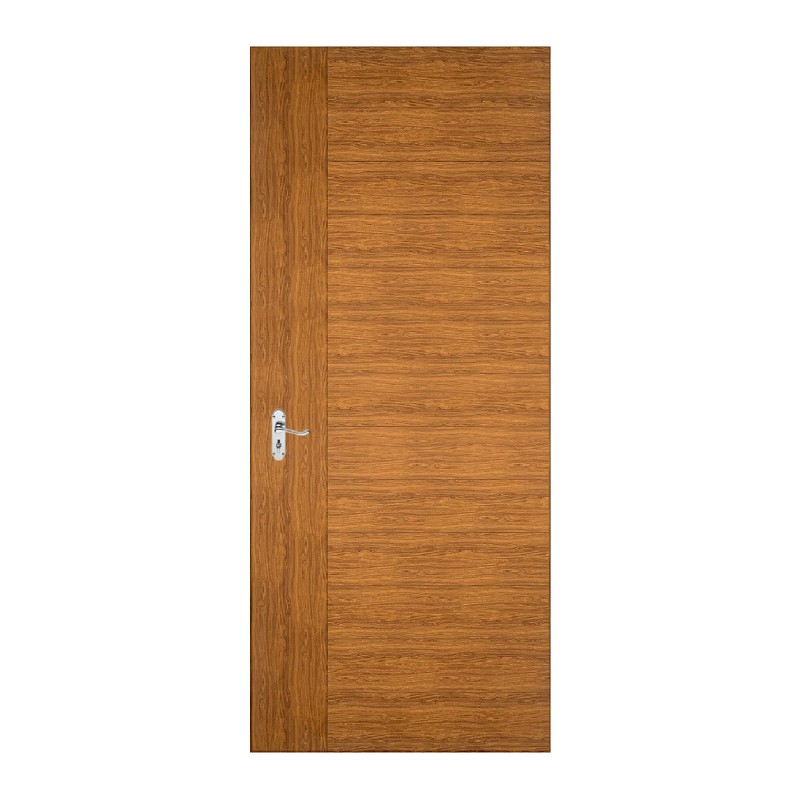 ประตู ประตูบานเลื่อน ประตูห้องนอน ประตูห้องน้ำ ประตูลายไม้ DE7018-20 สีไม้สักทอง เยส โมลดิ้ง