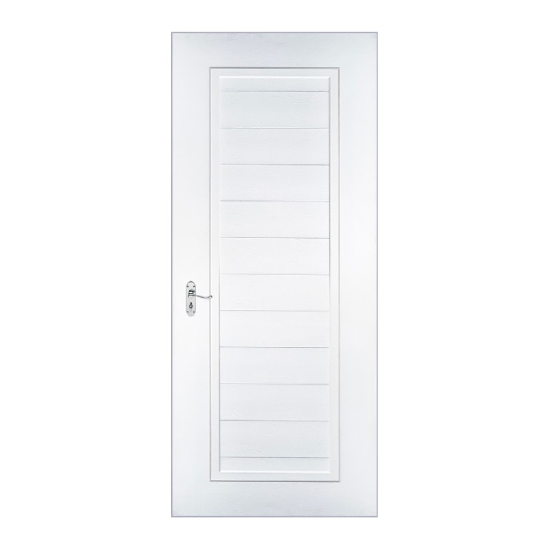 ประตู ประตูบานเลื่อน ประตูห้องนอน ประตูห้องน้ำ ประตูลายไม้ DF7018-06 สีขาว เยส โมลดิ้ง