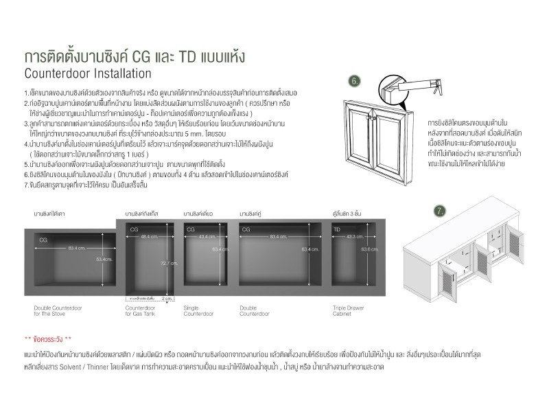 CG8050 บานซิงค์คู่ใต้เตา : Double Counterdoor For The Stove
