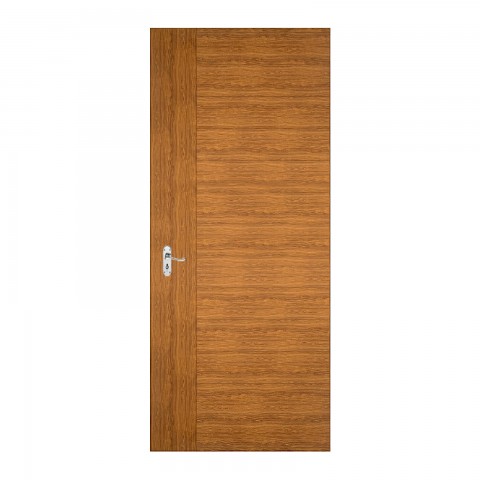 ประตู ประตูบานเลื่อน ประตูห้องนอน ประตูห้องน้ำ ประตูลายไม้ DE7018-20 สีไม้สักทอง เยส โมลดิ้ง